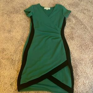 Green and black dress